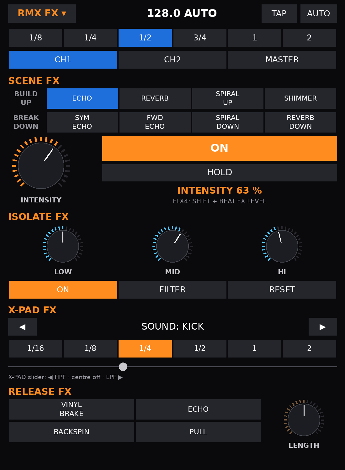 Fadurrr's built-in RMX effects panel